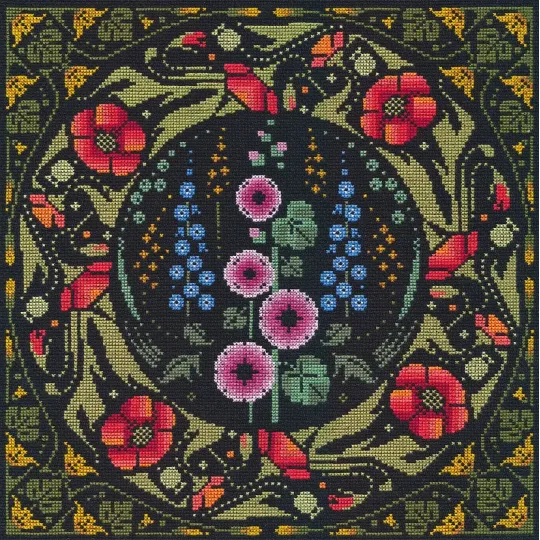 Kit de point de croix "Multicolore" 31×31 cm S1690