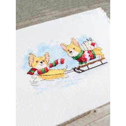 Kryželių siuvinėjimo rinkinys "Mes būsime laiku" 12x20 cm SM-775