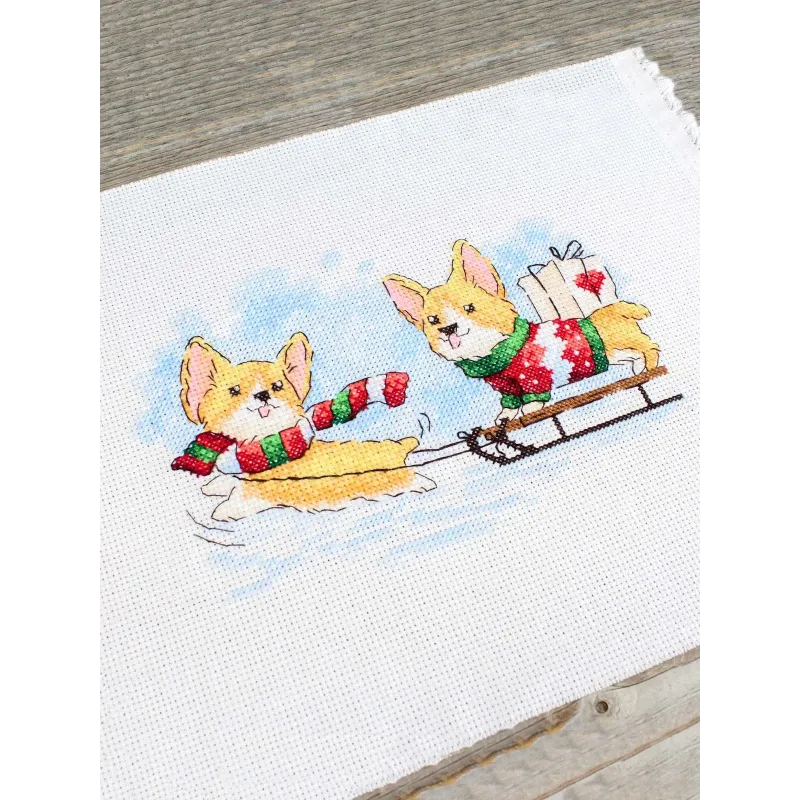 Kreuzstich-Set "Wir sind pünktlich" 12x20 cm SM-775