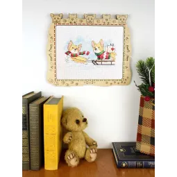 Kreuzstich-Set "Wir sind pünktlich" 12x20 cm SM-775