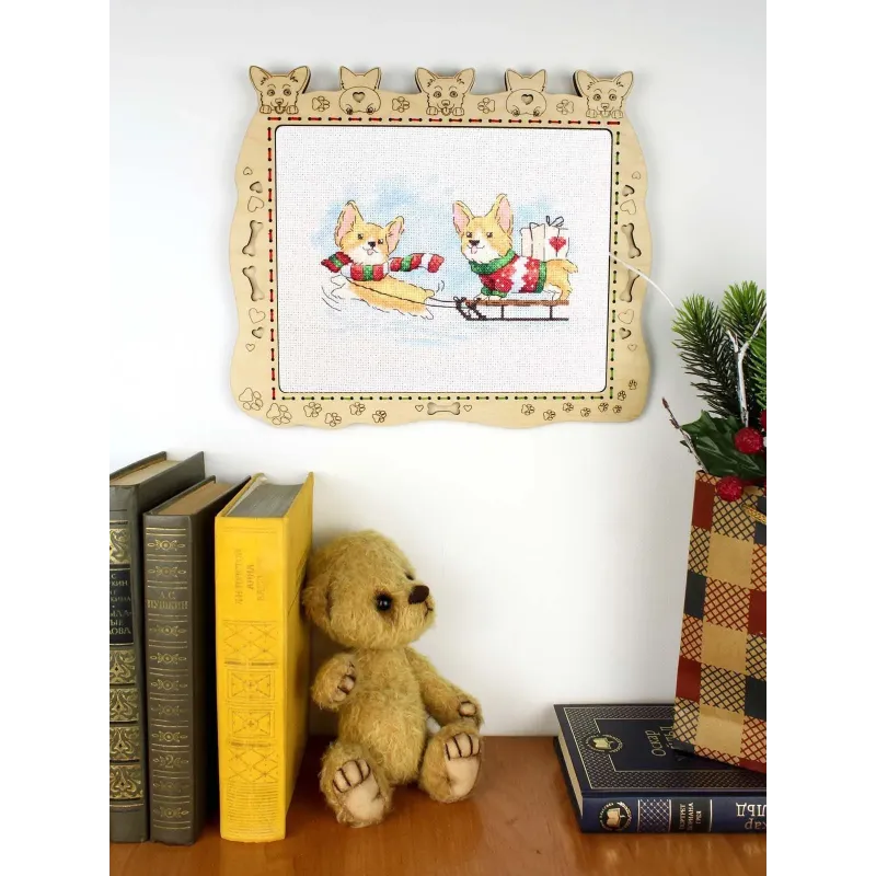 Kreuzstich-Set "Wir sind pünktlich" 12x20 cm SM-775