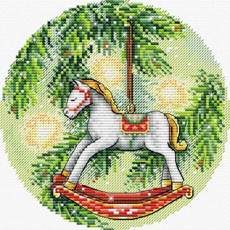 Kit de point de croix "Cheval du Nouvel An" 16x16 cm SM-1252