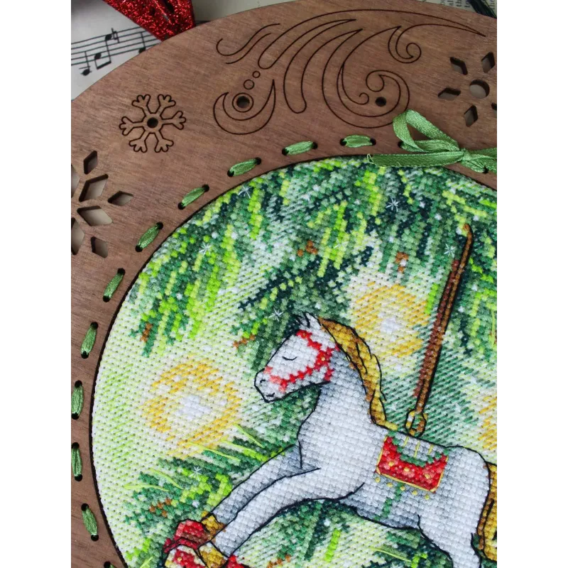 Kit de point de croix "Cheval du Nouvel An" 16x16 cm SM-1252