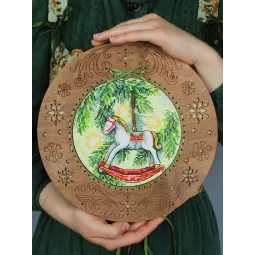 Kryželio rinkinys "Naujųjų metų žirgas" 16x16 cm SM-1252