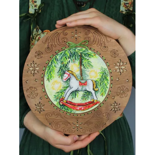 Kit de point de croix "Cheval du Nouvel An" 16x16 cm SM-1252