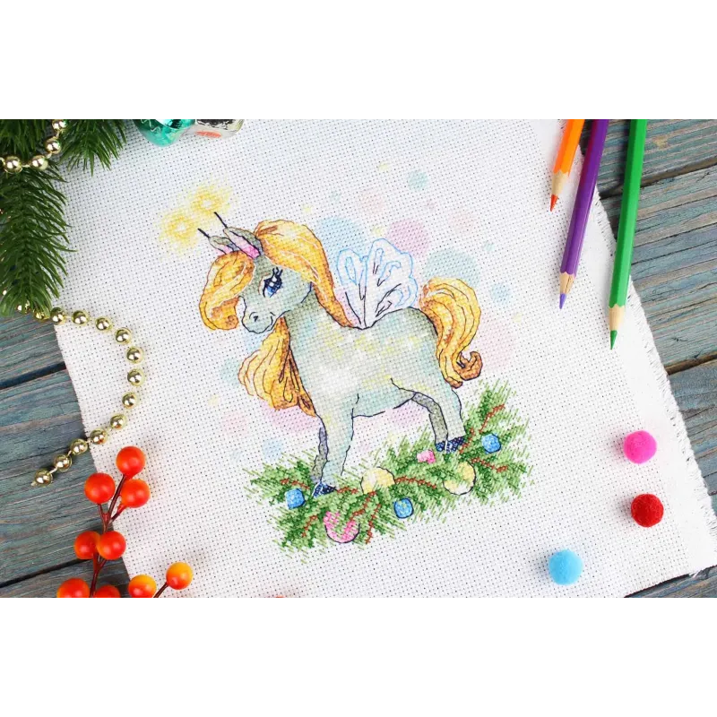 Kit de point de croix "Cheval festif" 18x15 cm SM-1251