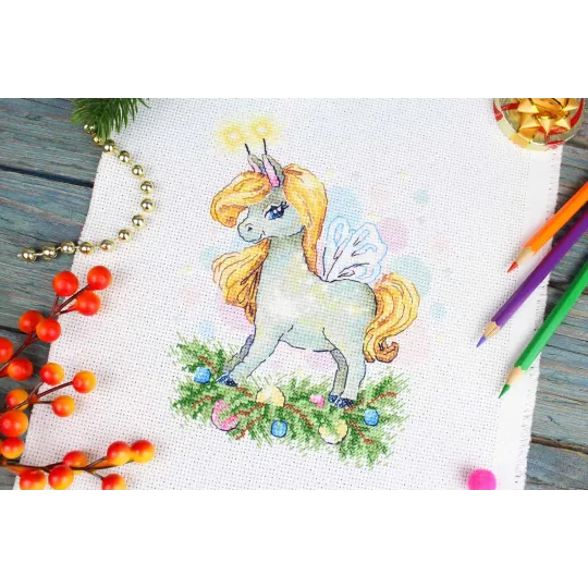 Kit de point de croix "Cheval festif" 18x15 cm SM-1251