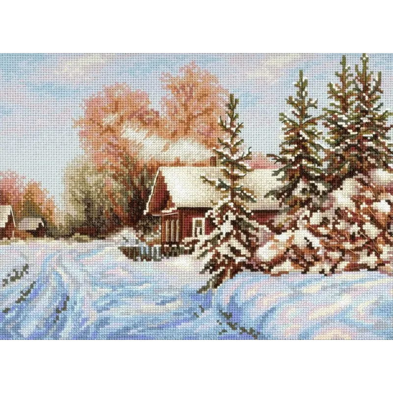 Набор для вышивания крестиком "Деревенская улица" 22x28см SNV-910