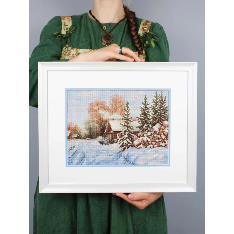 Kit de point de croix "Rue du village" 22x28cm SNV-910