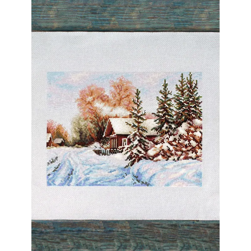 Kit de point de croix "Rue du village" 22x28cm SNV-910