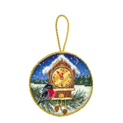 Набор для вышивания крестиком "Лесные часы. Pinkeep" 9x9 см SNV-905