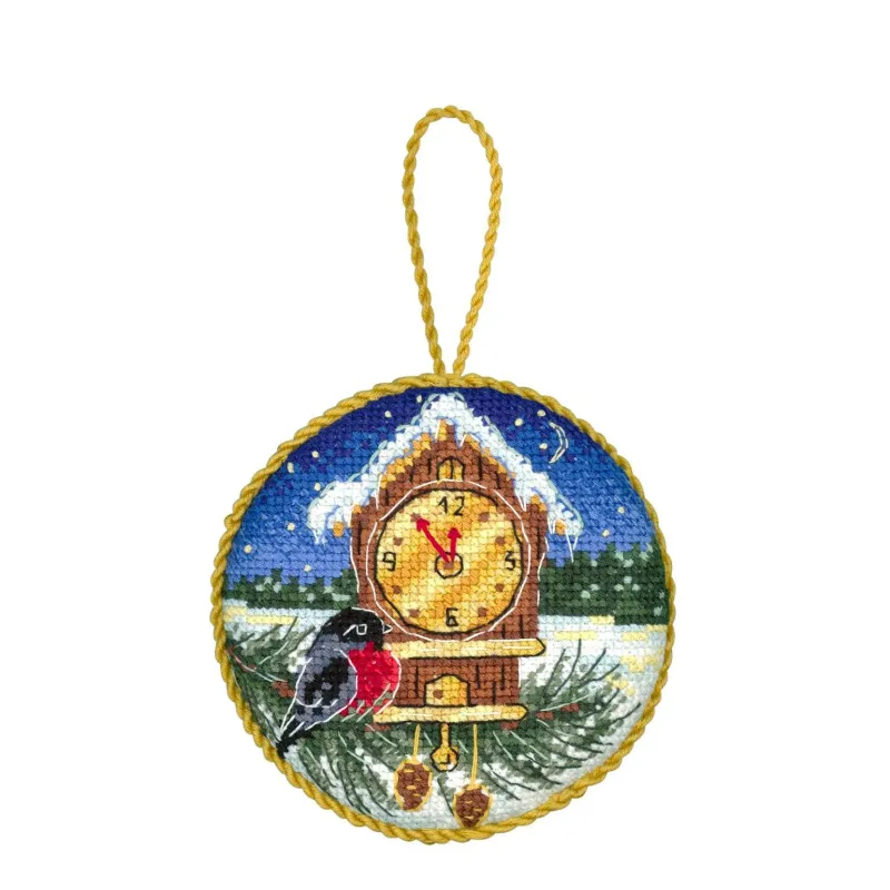 Kreuzstich-Set "Wald-Uhr. Pinkeep" 9x9 cm SNV-905