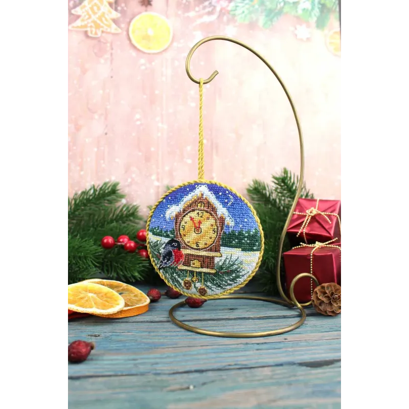 Kit de point de croix "Horloge Forestière. Pinkeep" 9x9 cm SNV-905