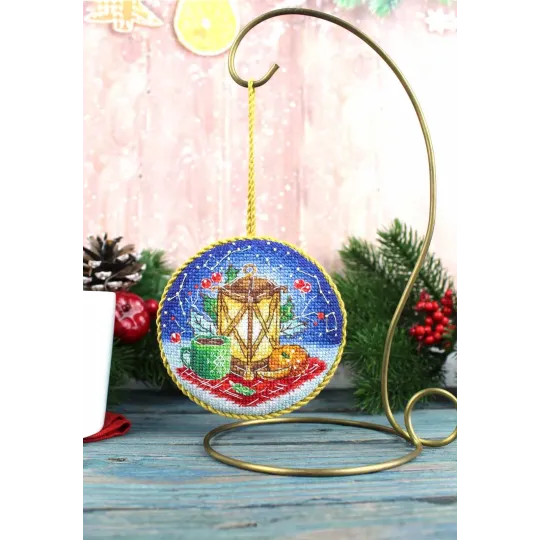 Cross stitch kit "Lantern. Pinkeep" 9x9 cm SNV-904