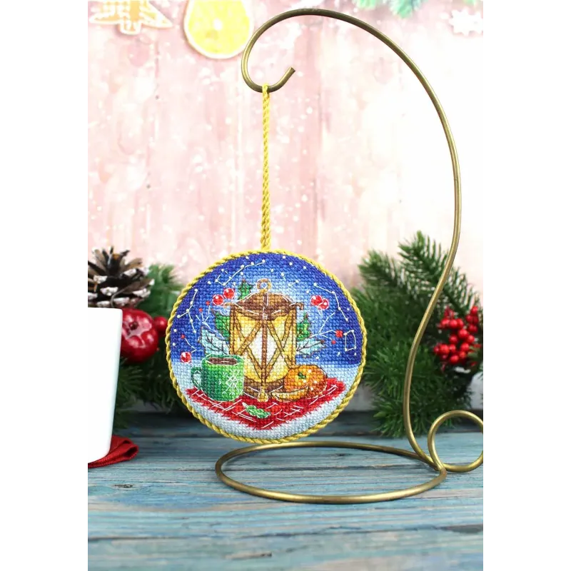 Cross stitch kit "Lantern. Pinkeep" 9x9 cm SNV-904