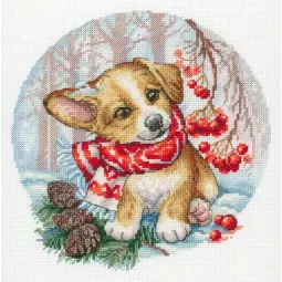 Cross stitch kit "A walk in the forest" 19x18 cm SNV-886