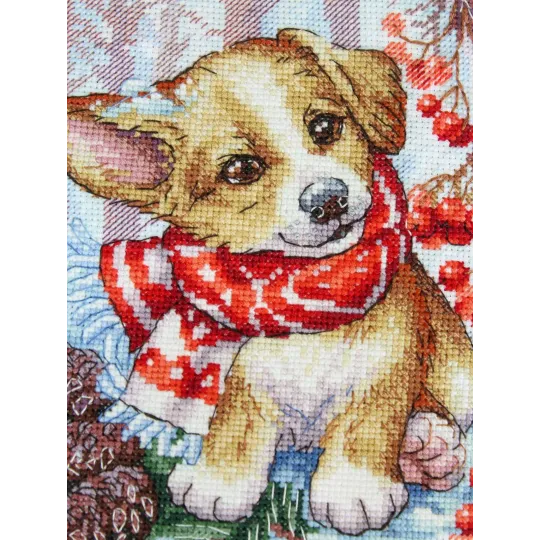 Kryželiu siuvinėjimo rinkinys "Pasivaikščiojimas miške" 19x18 cm SNV-886