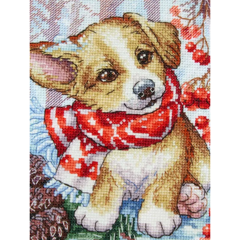 Cross stitch kit "A walk in the forest" 19x18 cm SNV-886