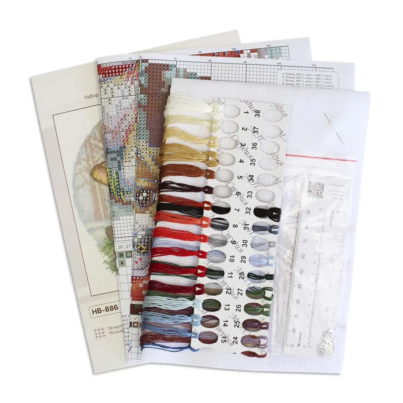 Cross stitch kit "A walk in the forest" 19x18 cm SNV-886