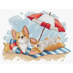 Kreuzstich-Set "Strandurlaub" 14x20 cm SM-777