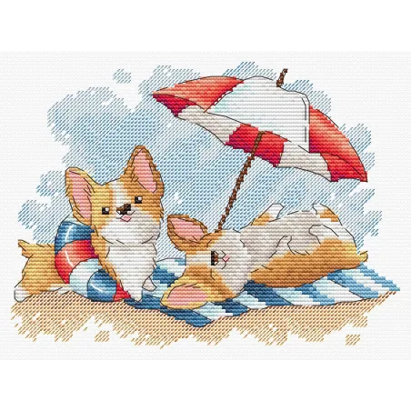 Kit de point de croix "Vacances à la plage" 14x20 cm SM-777