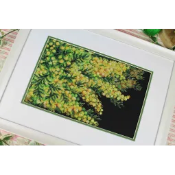 Набор для вышивания крестом "Весенняя мимоза" 18x27 см SNV-950