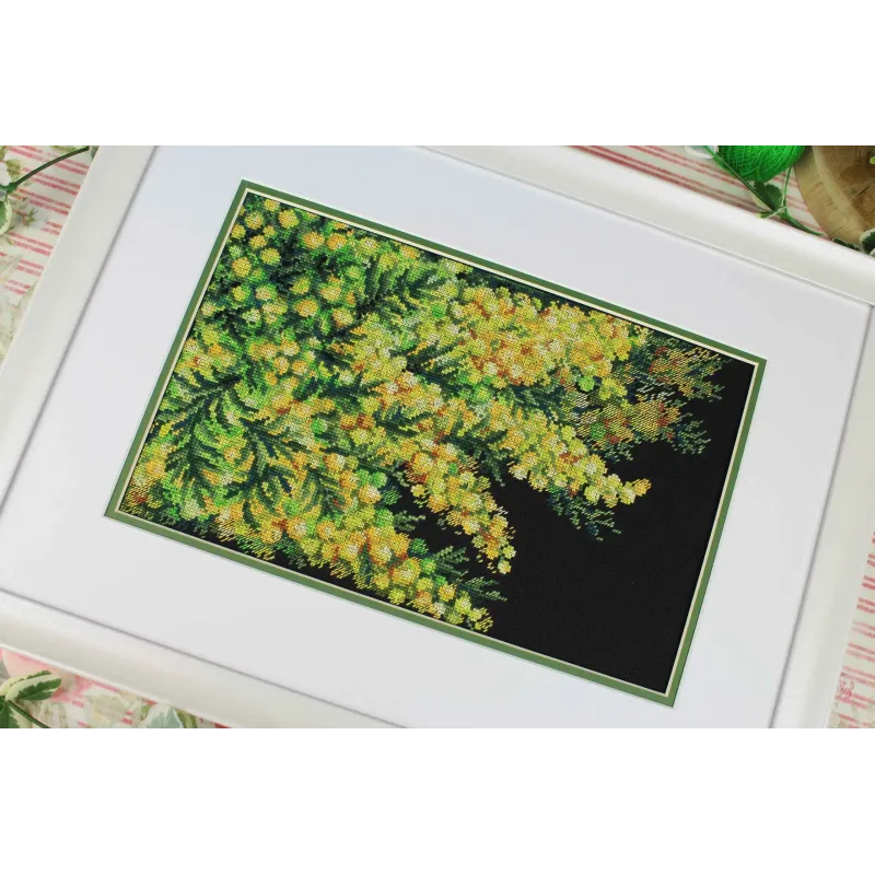 Kreuzstich-Set "Frühlingsmimose" 18x27 cm SNV-950