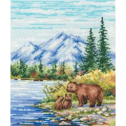 Cross stitch kit "By the mountain river" 20x16 cm SNV-934
