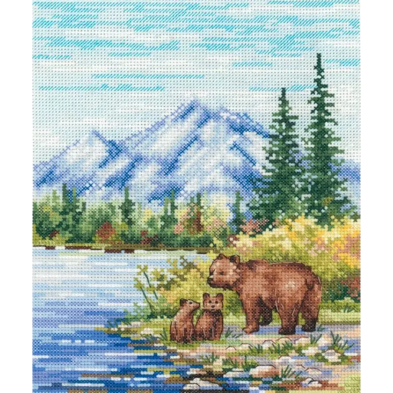 Kreuzstich-Set „Am Bergfluss“ 20x16 cm SNV-934