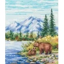 Cross stitch kit "By the mountain river" 20x16 cm SNV-934