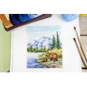 Cross stitch kit "By the mountain river" 20x16 cm SNV-934
