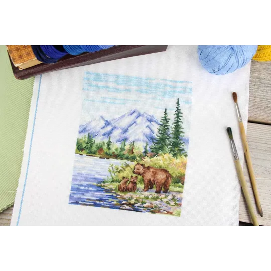 Cross stitch kit "By the mountain river" 20x16 cm SNV-934