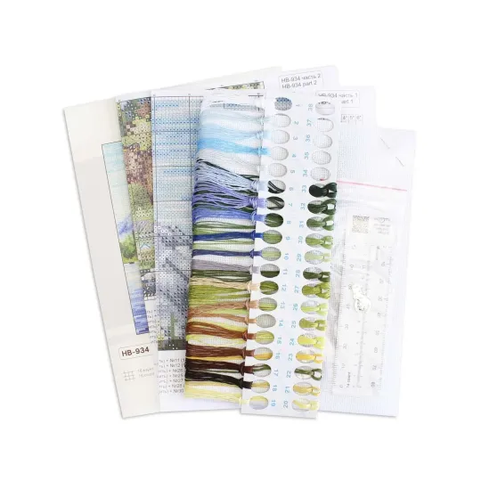 Cross stitch kit "By the mountain river" 20x16 cm SNV-934