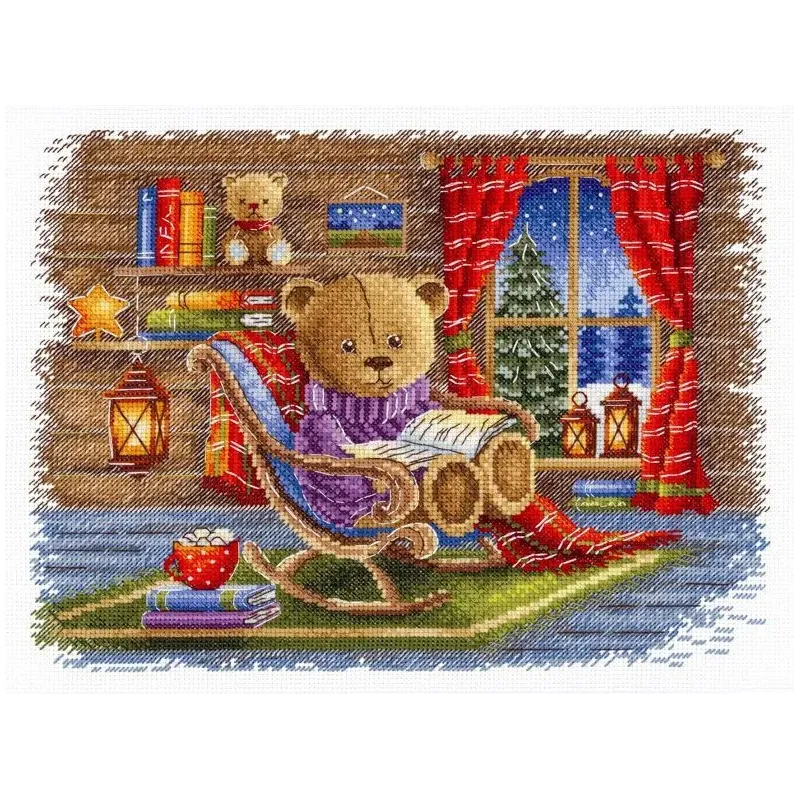 Cross stitch kit "With a Favorite Book" 20x25 cm SNV-926