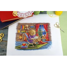 Cross stitch kit "With a Favorite Book" 20x25 cm SNV-926