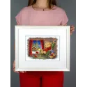 Cross stitch kit "Quiet evening" 20x25 cm SNV-925