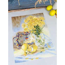 Kryželiu siuvinėjimo rinkinys "Saulėtas natiurmortas" 40x30 cm SNV-911