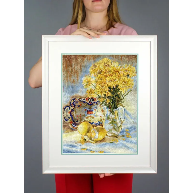 Kryželiu siuvinėjimo rinkinys "Saulėtas natiurmortas" 40x30 cm SNV-911