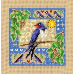 Kryželių siuvinėjimo rinkinys "Miniatiūrinis rinkinys. Vasaros kompozicija" 13x13 cm SNV-972