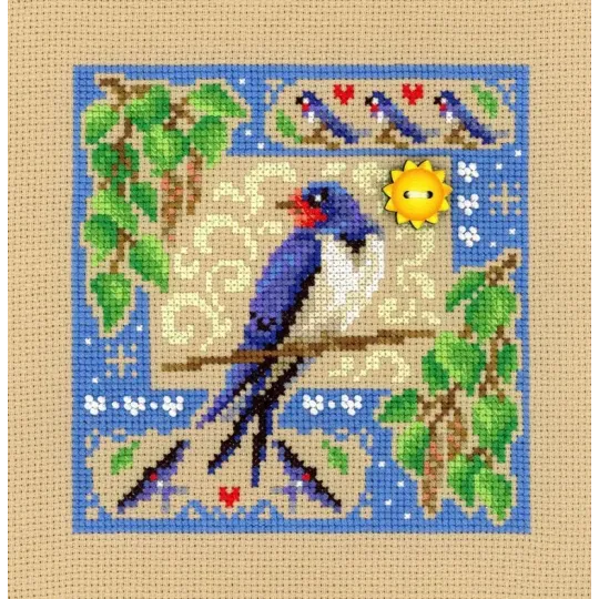 Kreuzstich-Set "Mini-Sampler. Sommerkomposition" 13x13 cm SNV-972