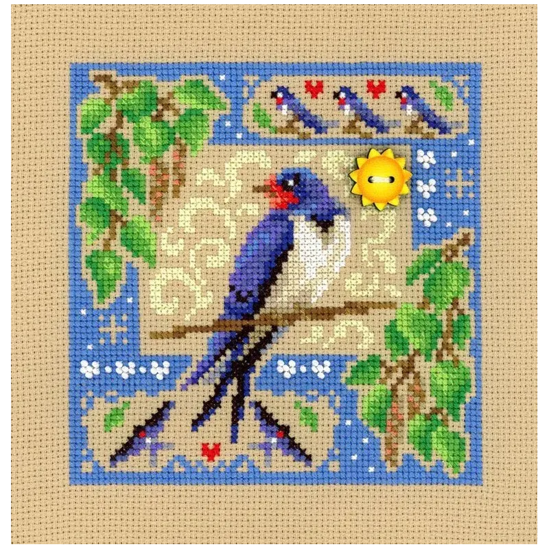 Kreuzstich-Set "Mini-Sampler. Sommerkomposition" 13x13 cm SNV-972