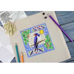 Cross stitch kit "Mini sampler. Summer composition" 13x13 cm SNV-972