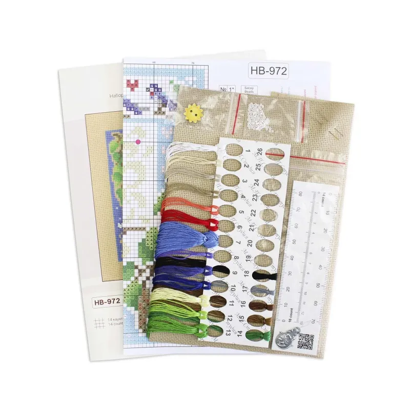 Cross stitch kit "Mini sampler. Summer composition" 13x13 cm SNV-972
