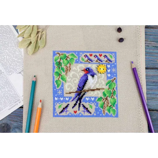 Cross stitch kit "Mini sampler. Summer composition" 13x13 cm SNV-972