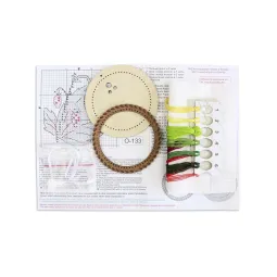 Kreuzstich auf Holzsockel "Miniatur. Sommerbeeren. Erdbeeren" 10x10 cm SO-133