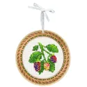 Kreuzstich auf Holzbasis "Miniatur. Sommerbeeren. Brombeeren" 10x10 cm SO-132
