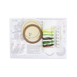 Cross-stich on wooden base "Miniature. Country berries. Gooseberries" 10x10 cm SO-130