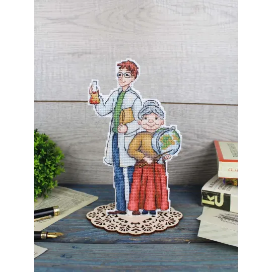 Kryželiu siuvinėjimo rinkinys "Mokytojams" 18x10 cm SR-1109