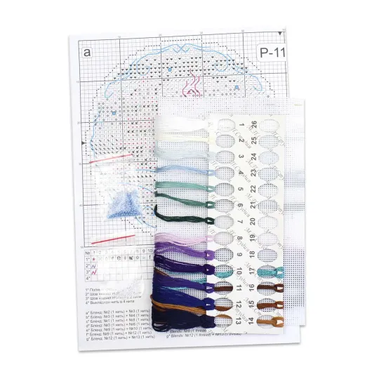 Kryželių siuvinėjimo rinkinys "Ramus vakaras" 9x9 cm SR-1102