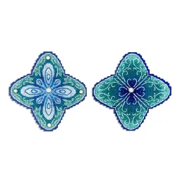 Kreuzstich-Set "Frostige Blume" 9x9 cm SR-1101